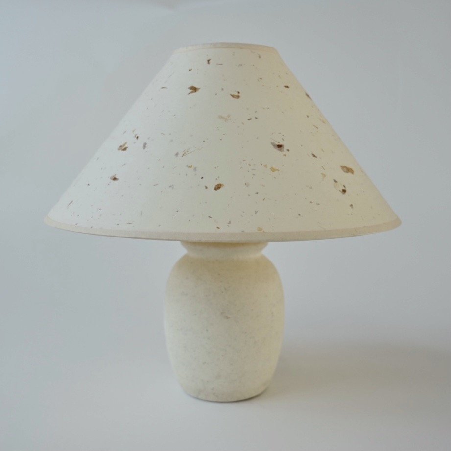 VINTAGE CERAMIC LAMP WITH PAPER SHADE