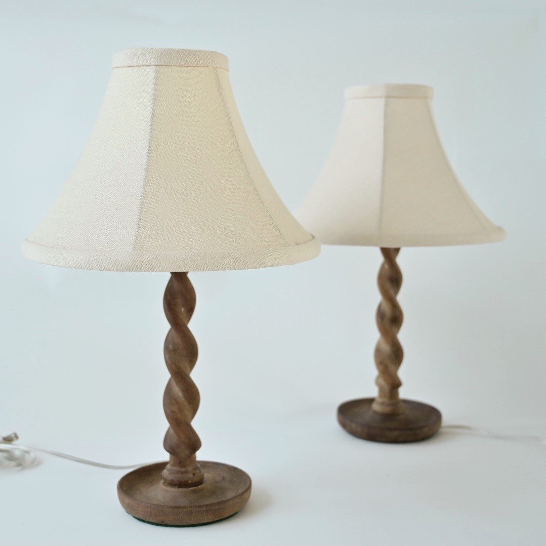 PAIR OF BARLEY TWIST LAMPS