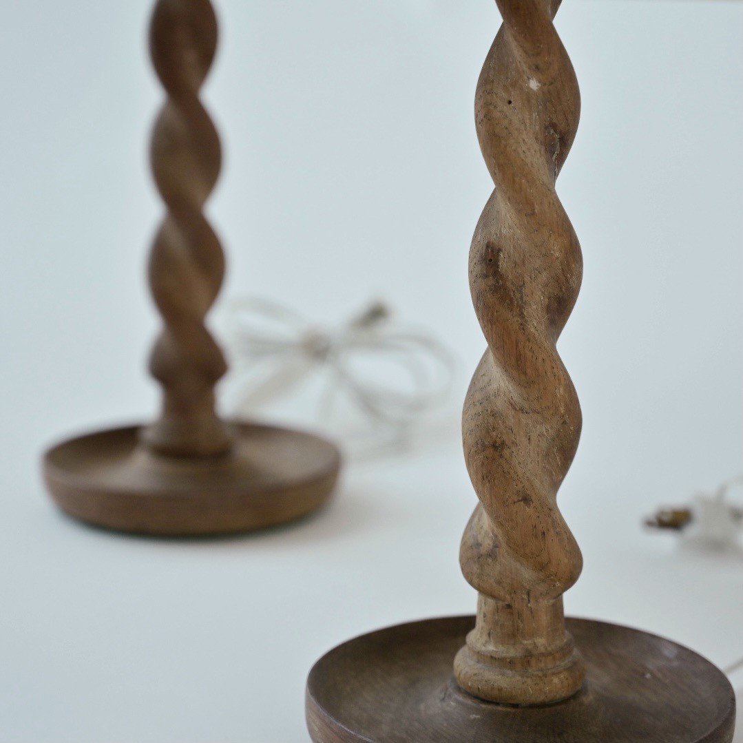 PAIR OF BARLEY TWIST LAMPS