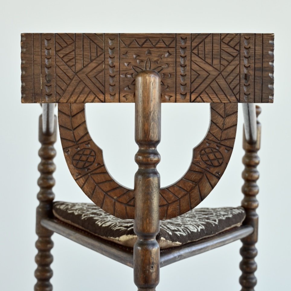 PAIR OF CARVED NORDIC MONK CHAIRS