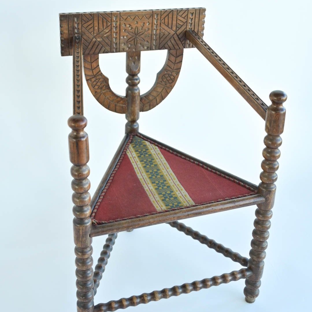PAIR OF CARVED NORDIC MONK CHAIRS