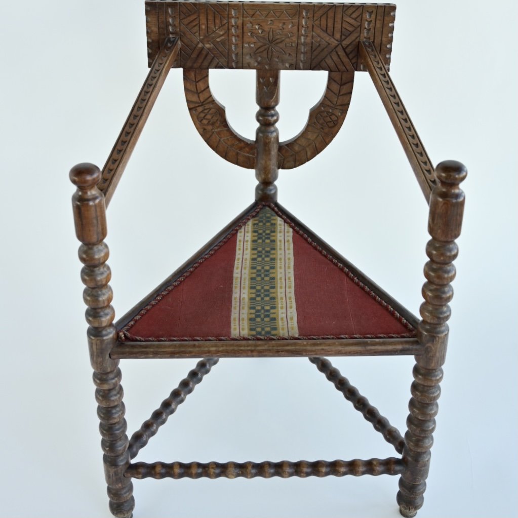 PAIR OF CARVED NORDIC MONK CHAIRS