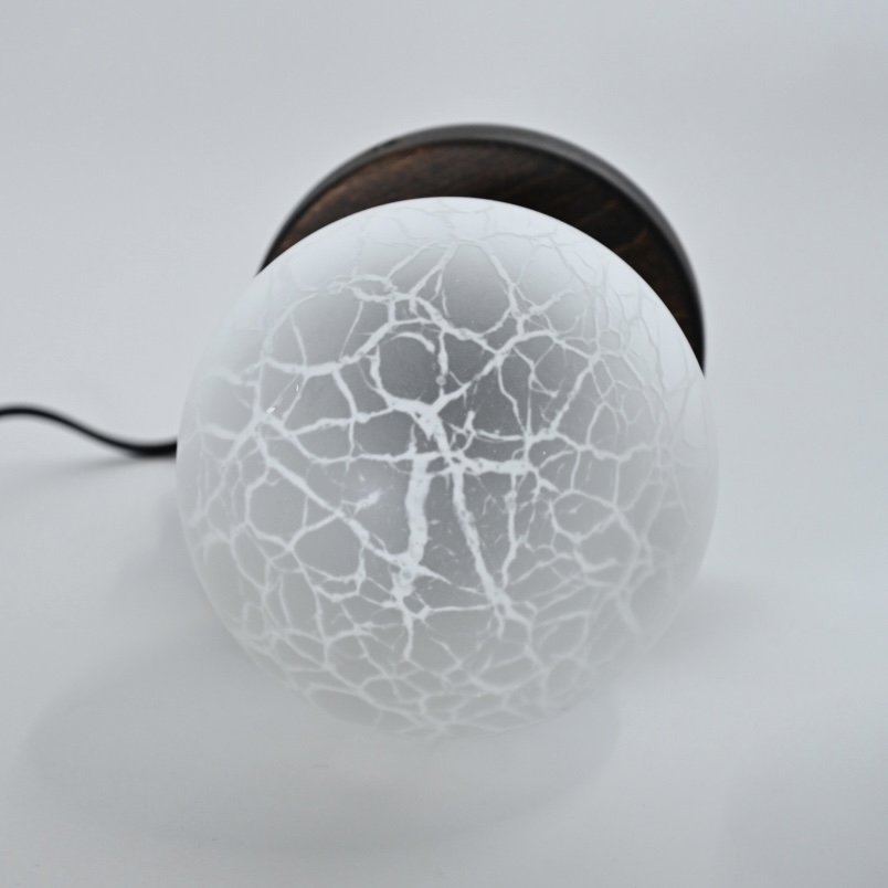 PAIR OF WOOD AND GLASS TABLE LAMPS