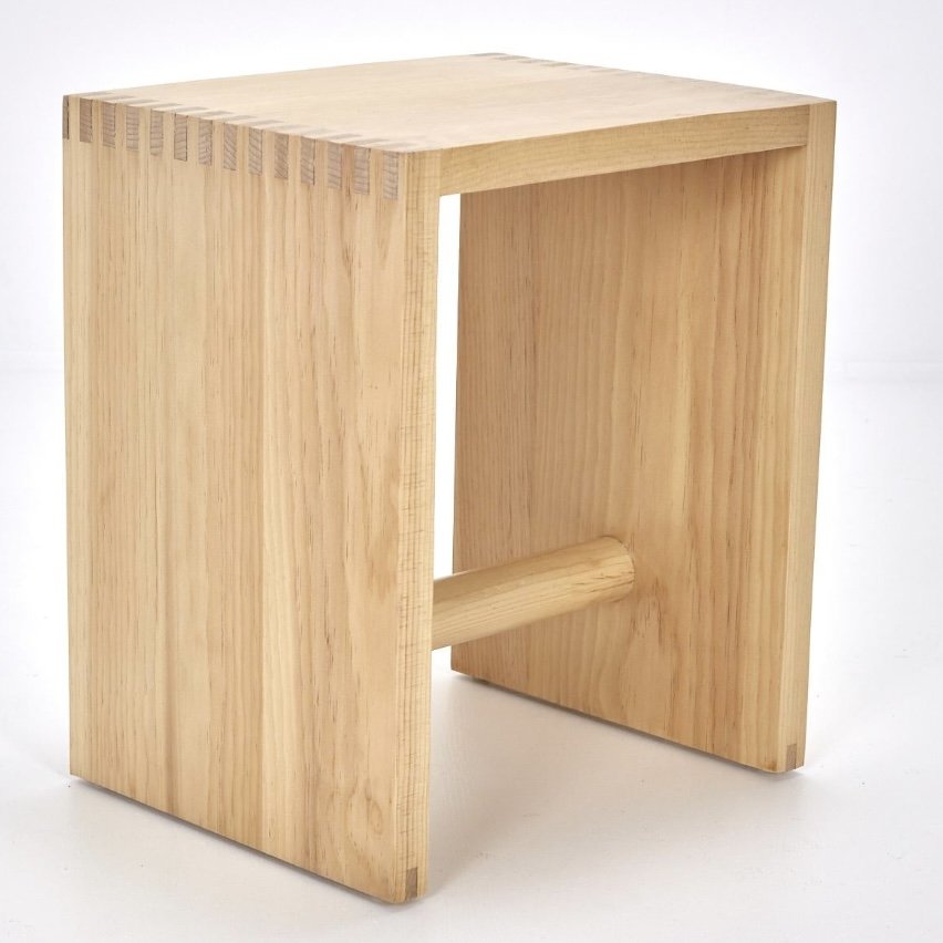 PAIR OF SOLID PINE RECTILINEAR SIDE TABLES / STOOLS