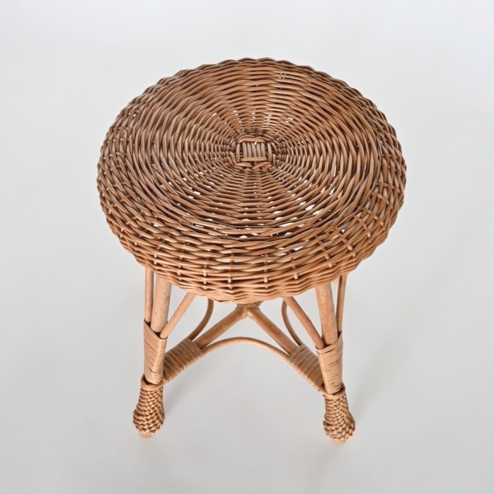 RATTAN SIDE TABLE / STOOL