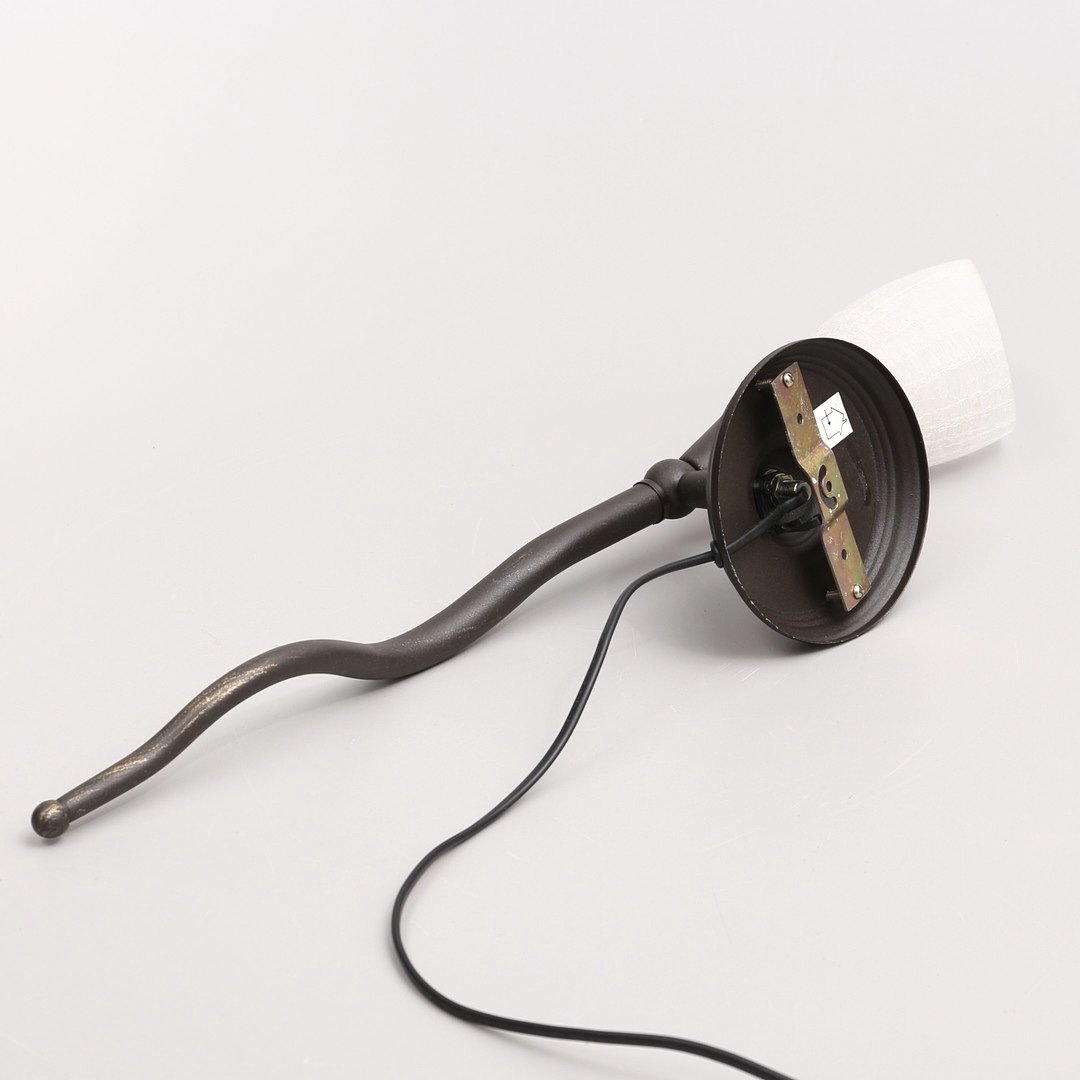 BRONZE SERPENTINE SCONCE WITH FROSTED GLASS SHADE