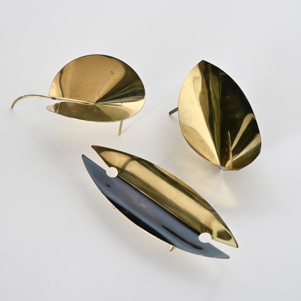 SET OF THREE BRASS BOWLS BY GÜNTER KUPETZ