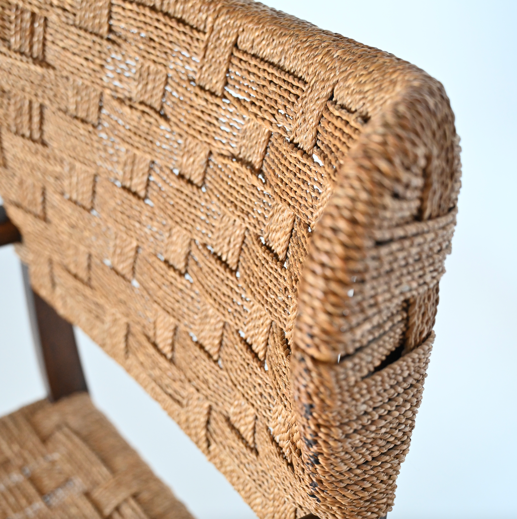 WOVEN ROPE AND BENTWOOD ARMCHAIR