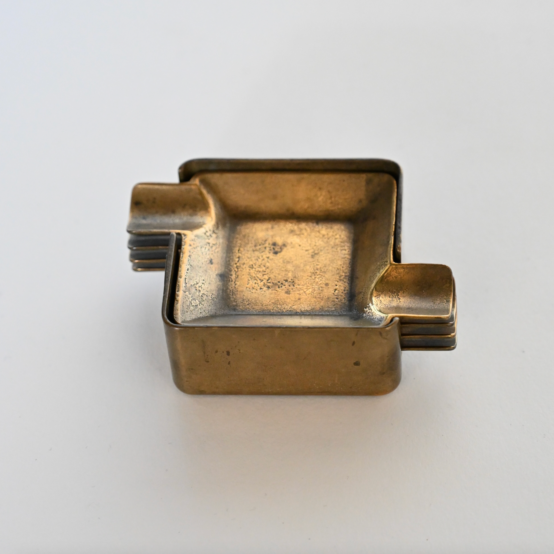 SET OF 4 BRASS ASHTRAYS