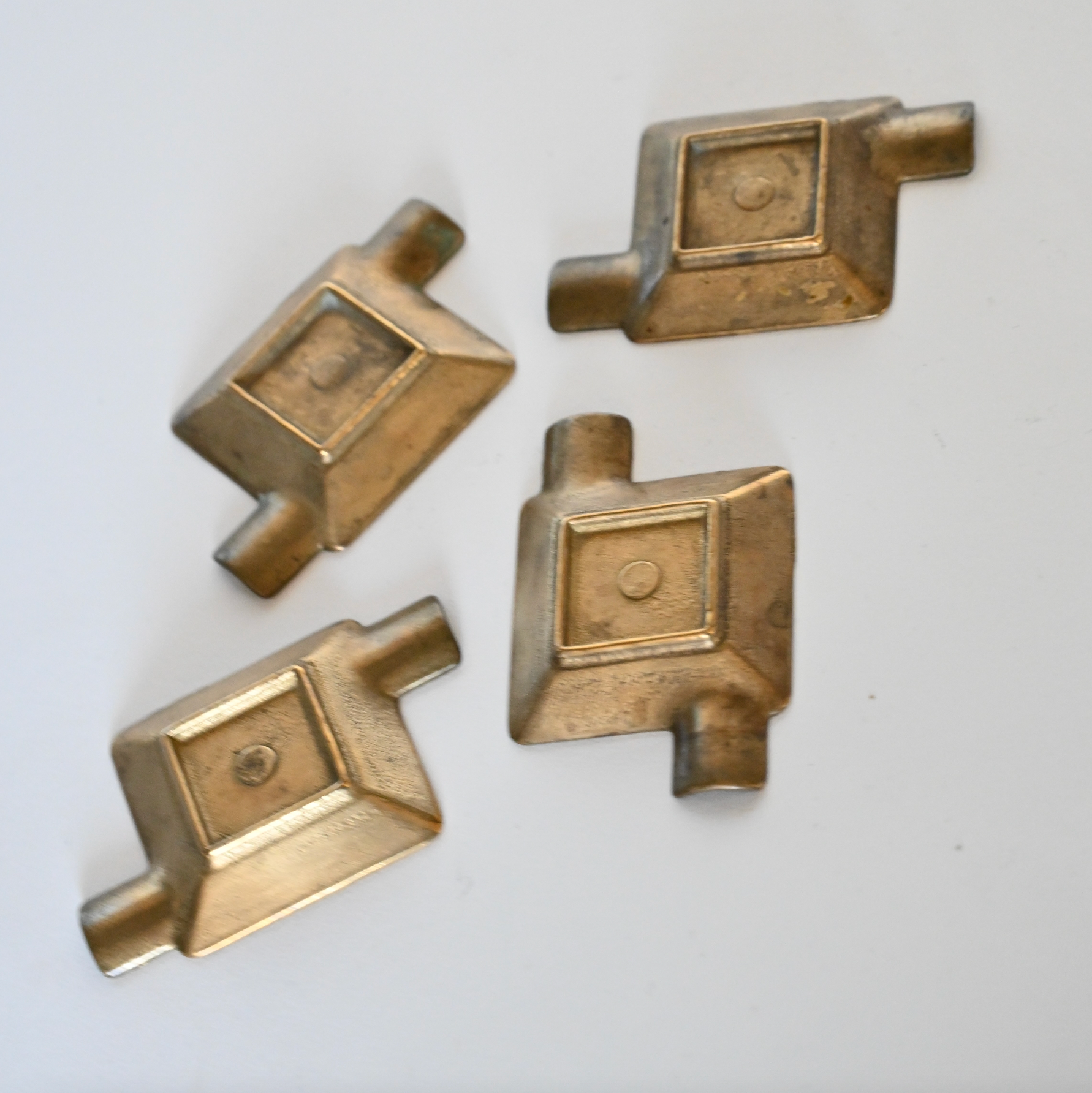 SET OF 4 BRASS ASHTRAYS
