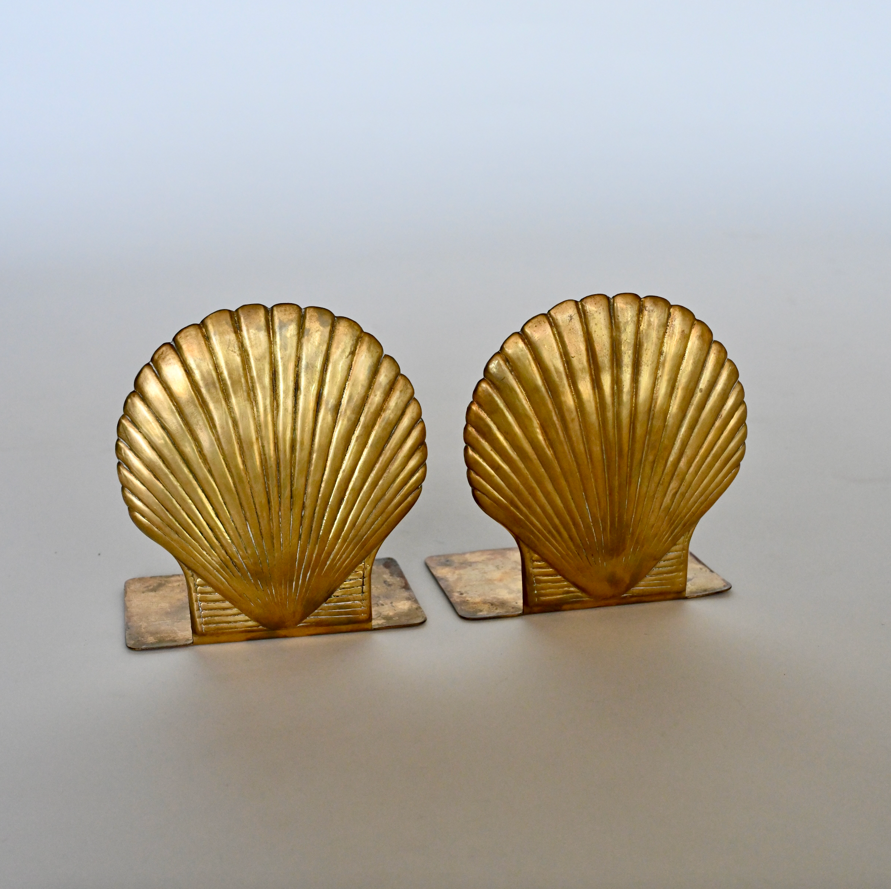 BRASS SHELL BOOKENDS
