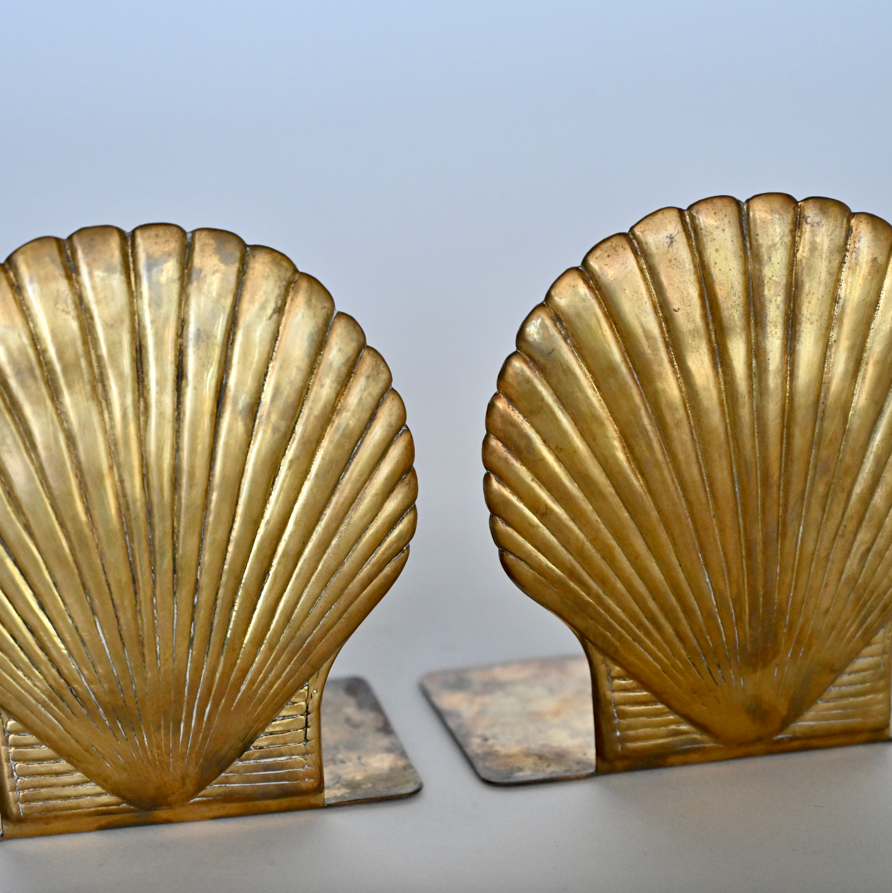 BRASS SHELL BOOKENDS