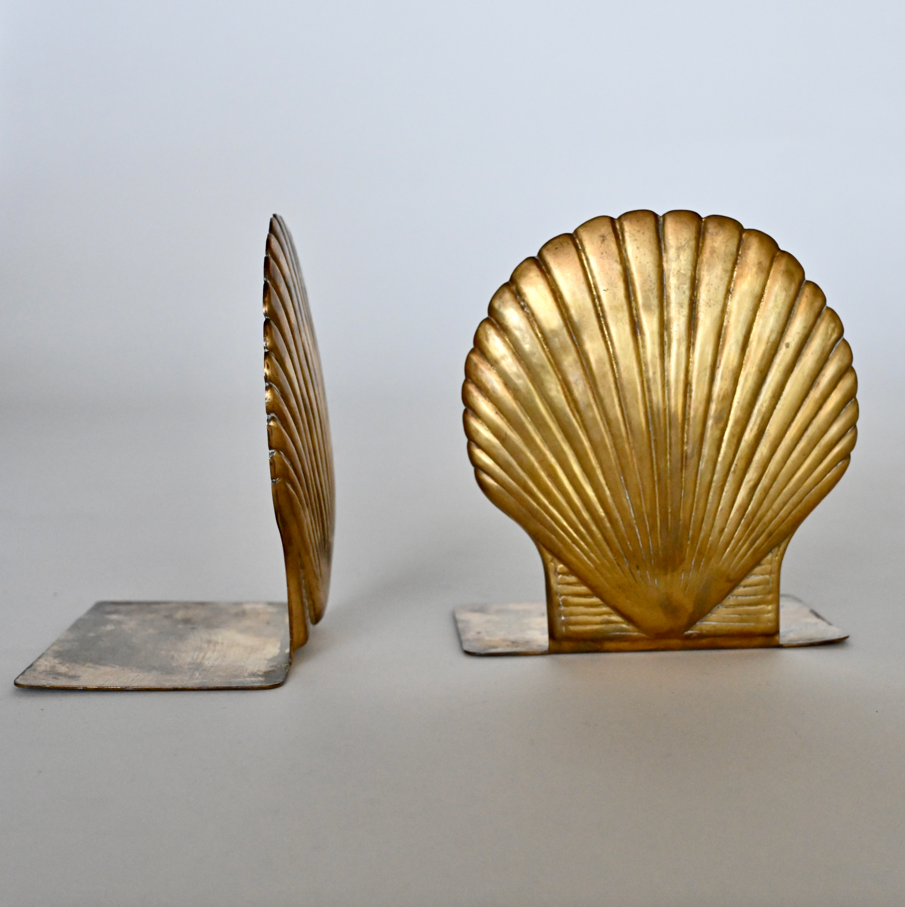 BRASS SHELL BOOKENDS