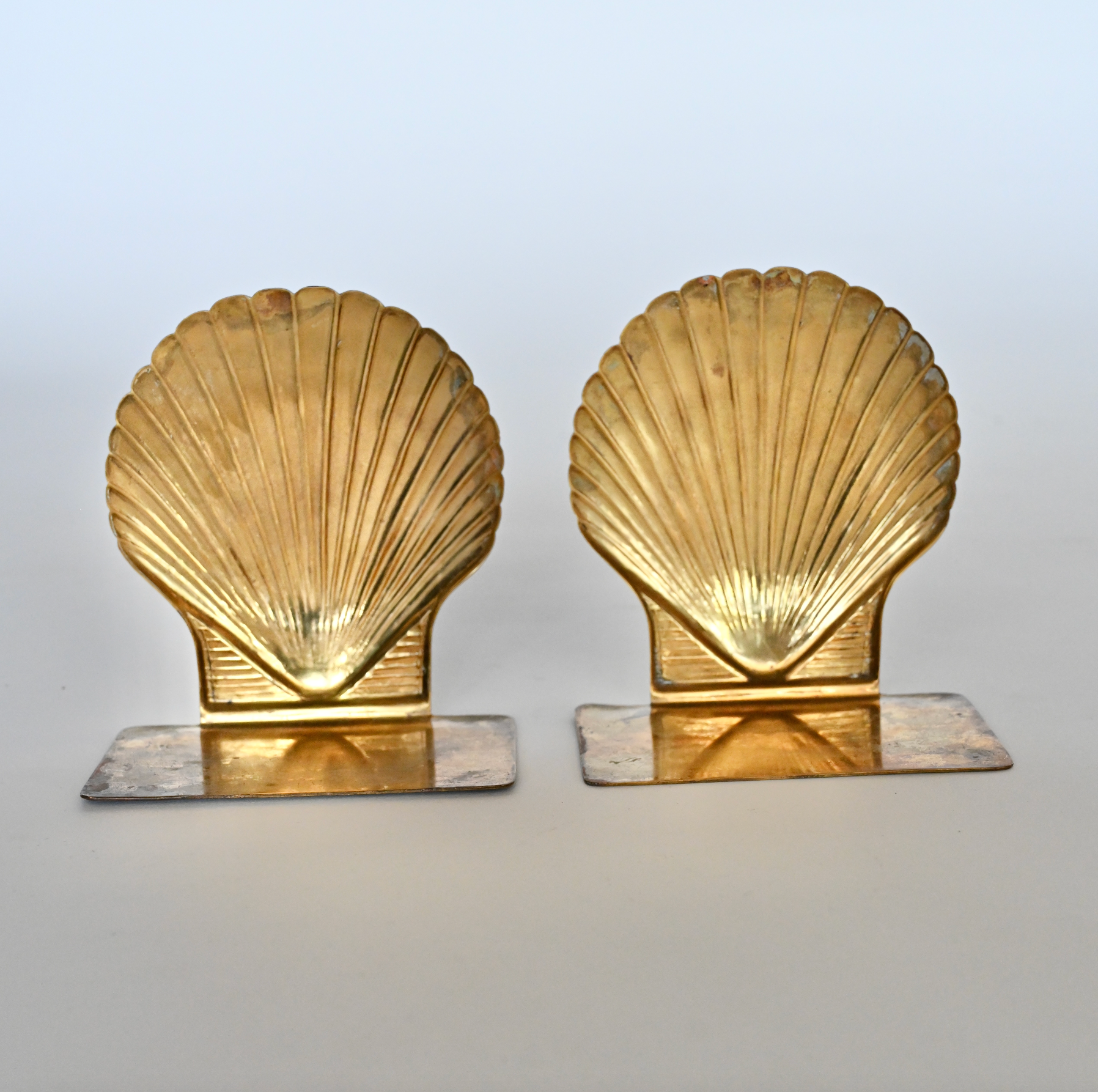 BRASS SHELL BOOKENDS