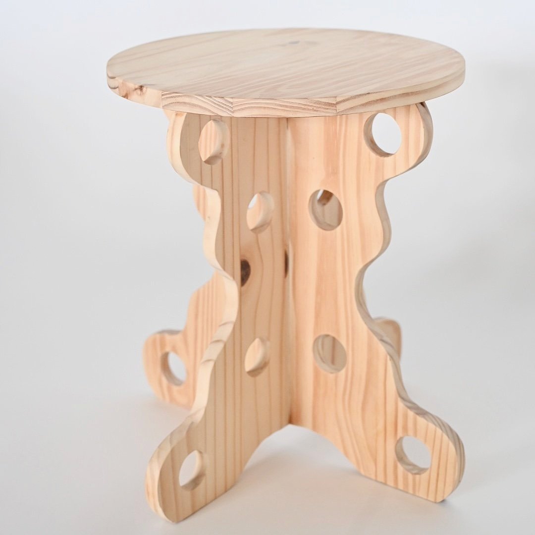 UNIQUE SWEDISH PINE STOOL/SIDE TABLE