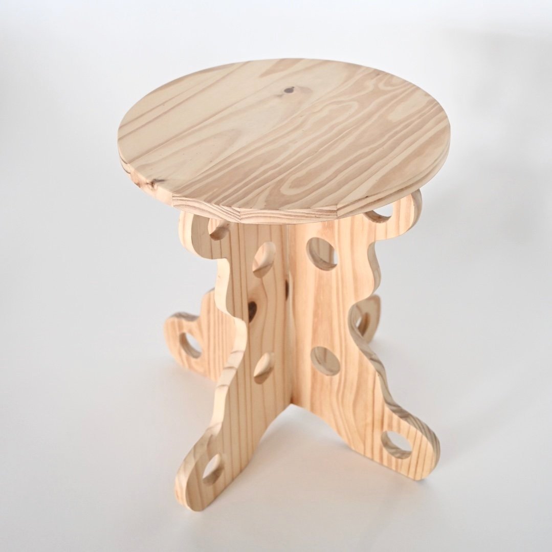 UNIQUE SWEDISH PINE STOOL/SIDE TABLE