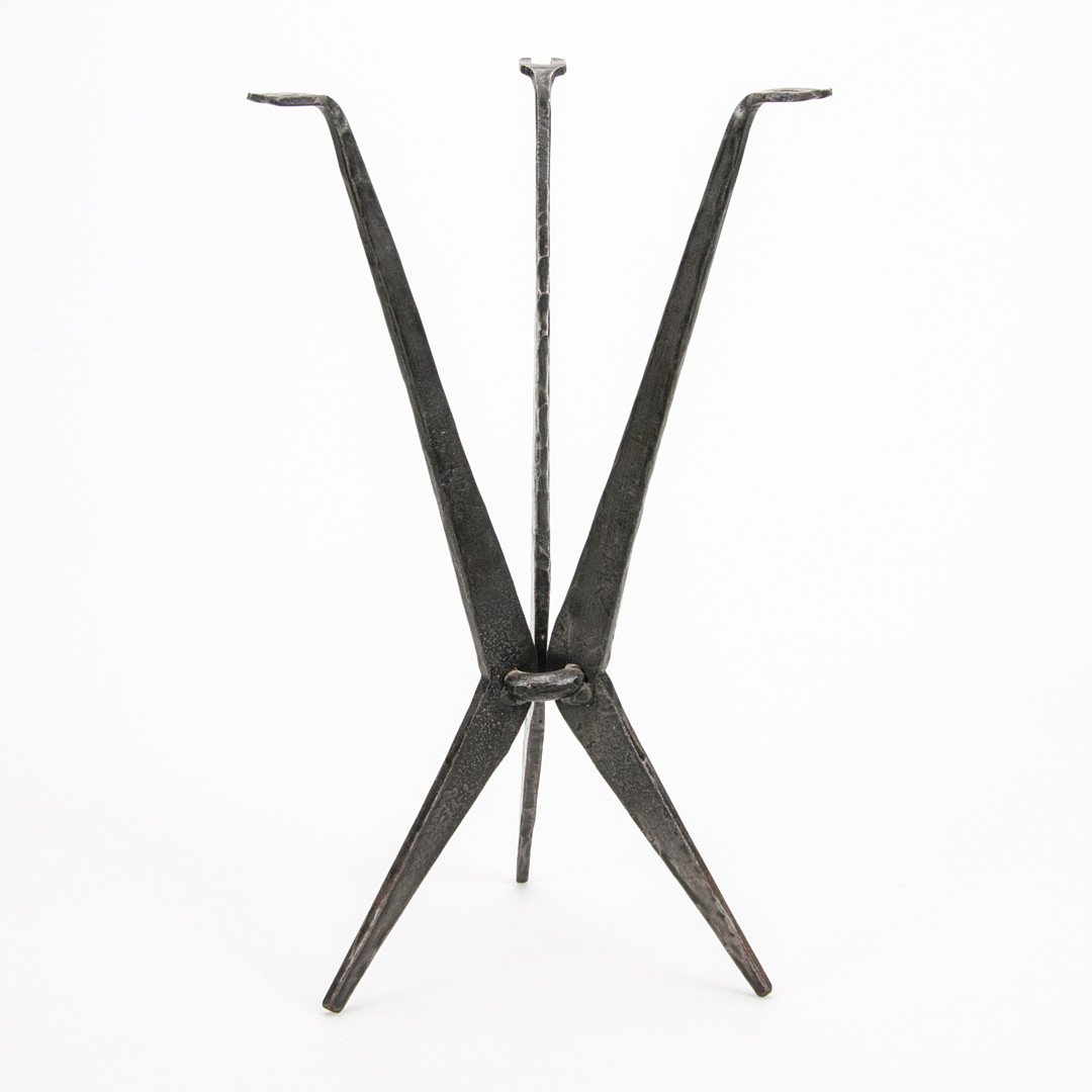 VINTAGE FORGED IRON FIRETOOL SET