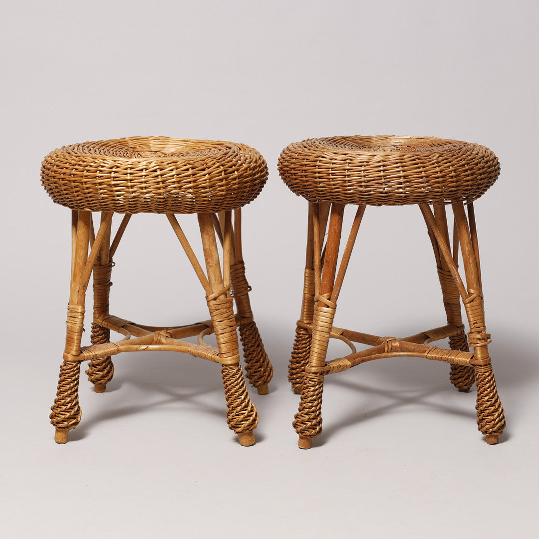 RATTAN SIDE TABLE / STOOL (2 AVAILABLE)