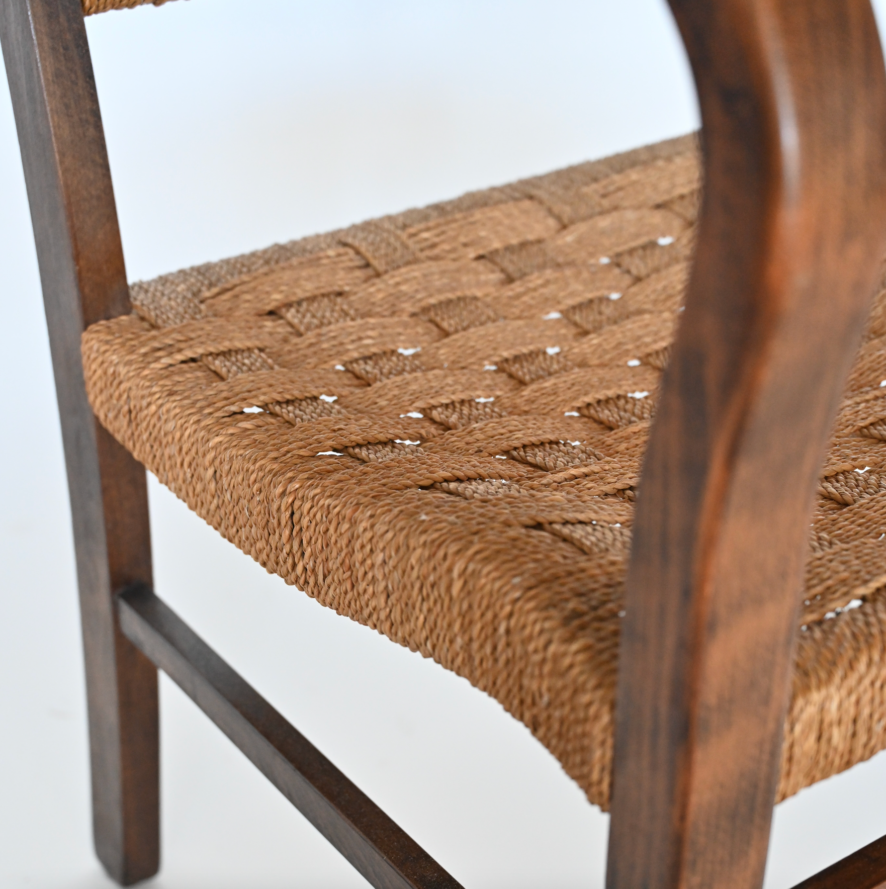 WOVEN ROPE AND BENTWOOD ARMCHAIR
