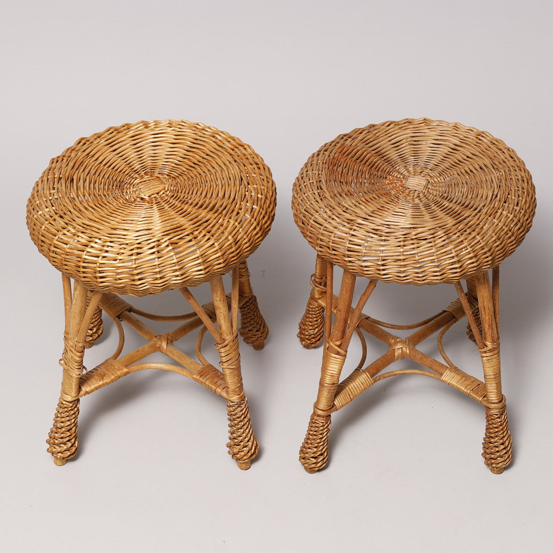 RATTAN SIDE TABLE / STOOL (2 AVAILABLE)