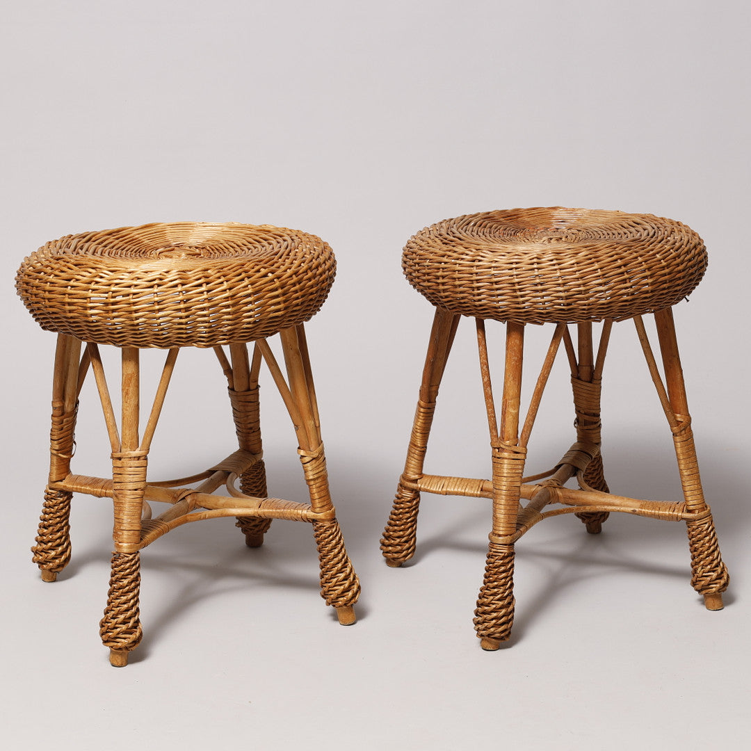 RATTAN SIDE TABLE / STOOL (2 AVAILABLE)