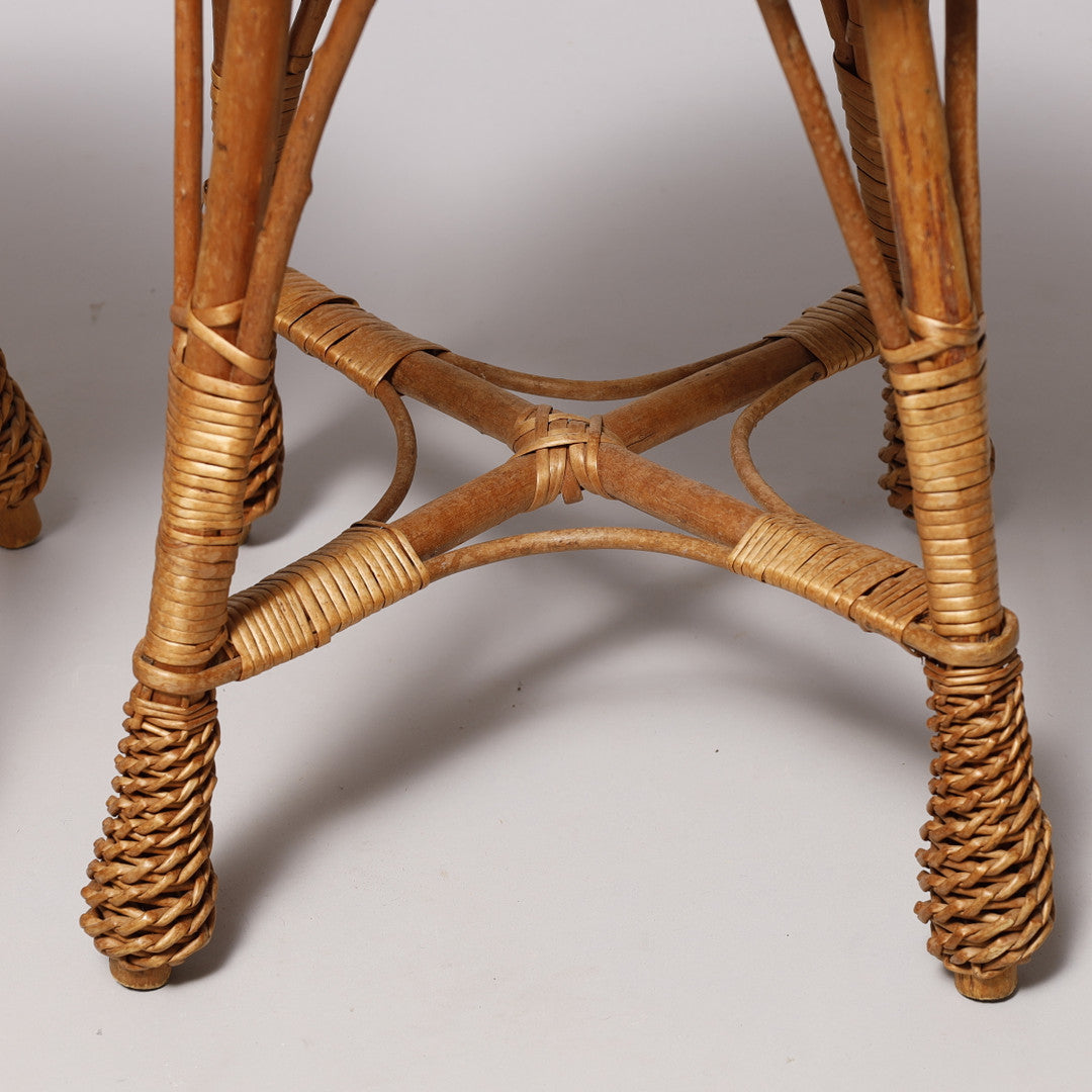 RATTAN SIDE TABLE / STOOL (2 AVAILABLE)