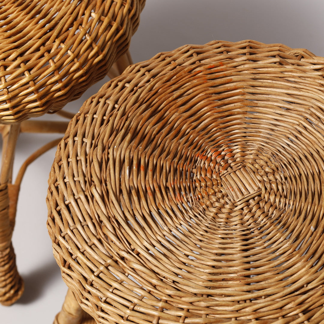 RATTAN SIDE TABLE / STOOL (2 AVAILABLE)