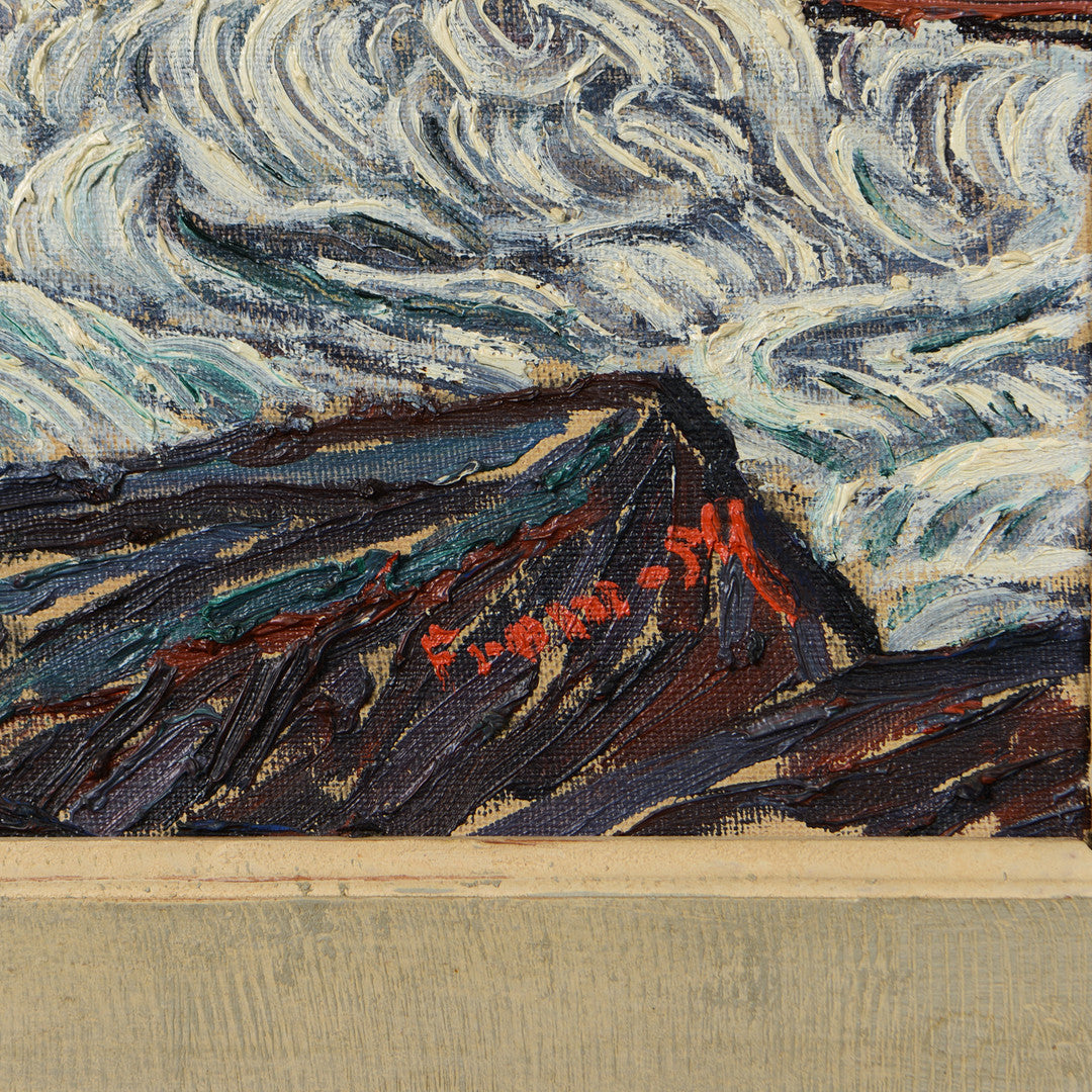 VIEW OF STORMY SEA BAY BY OIDENTIFIERAD KONSTNÄR