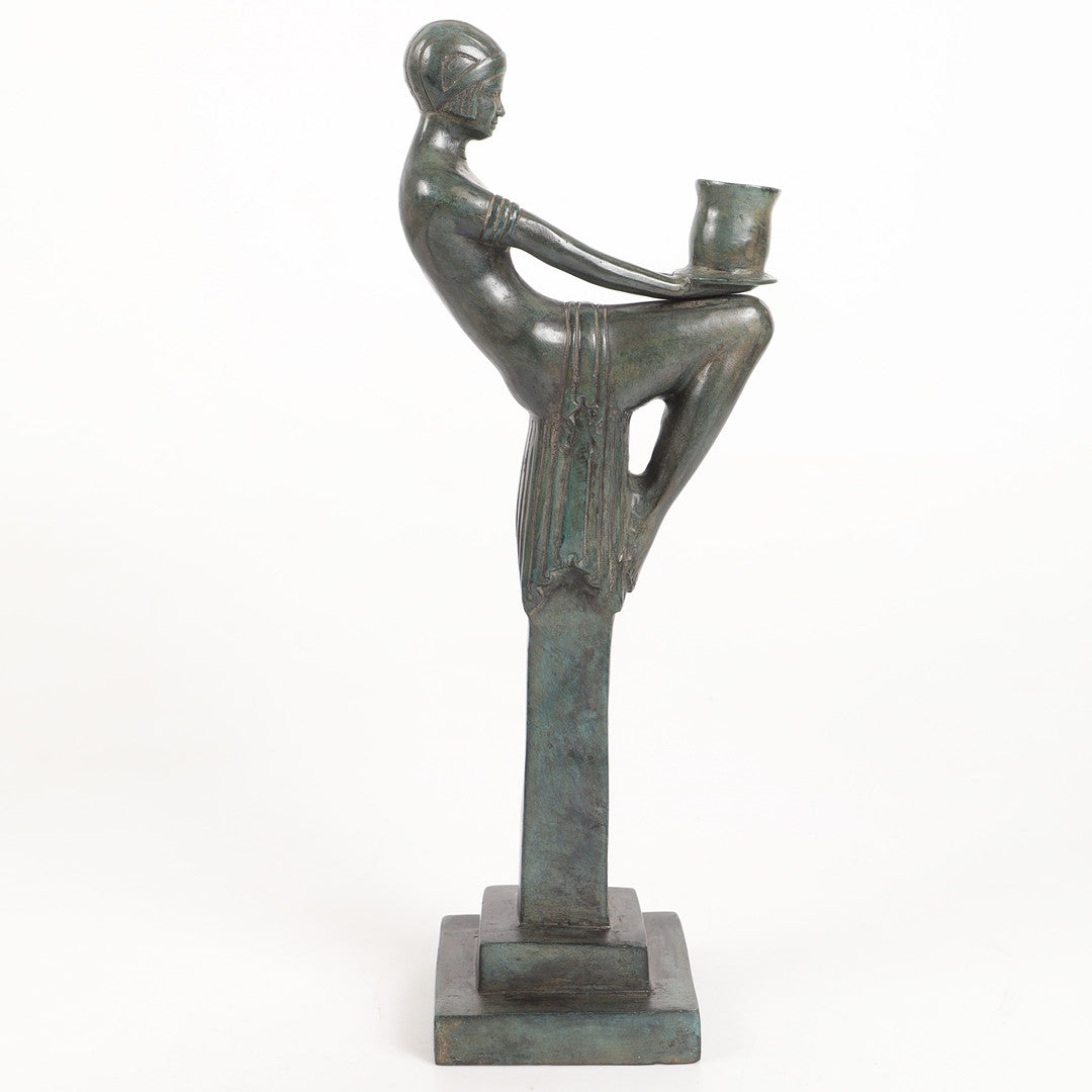 ART DECO FEMALE FIGURE CANDLE HOLDERS